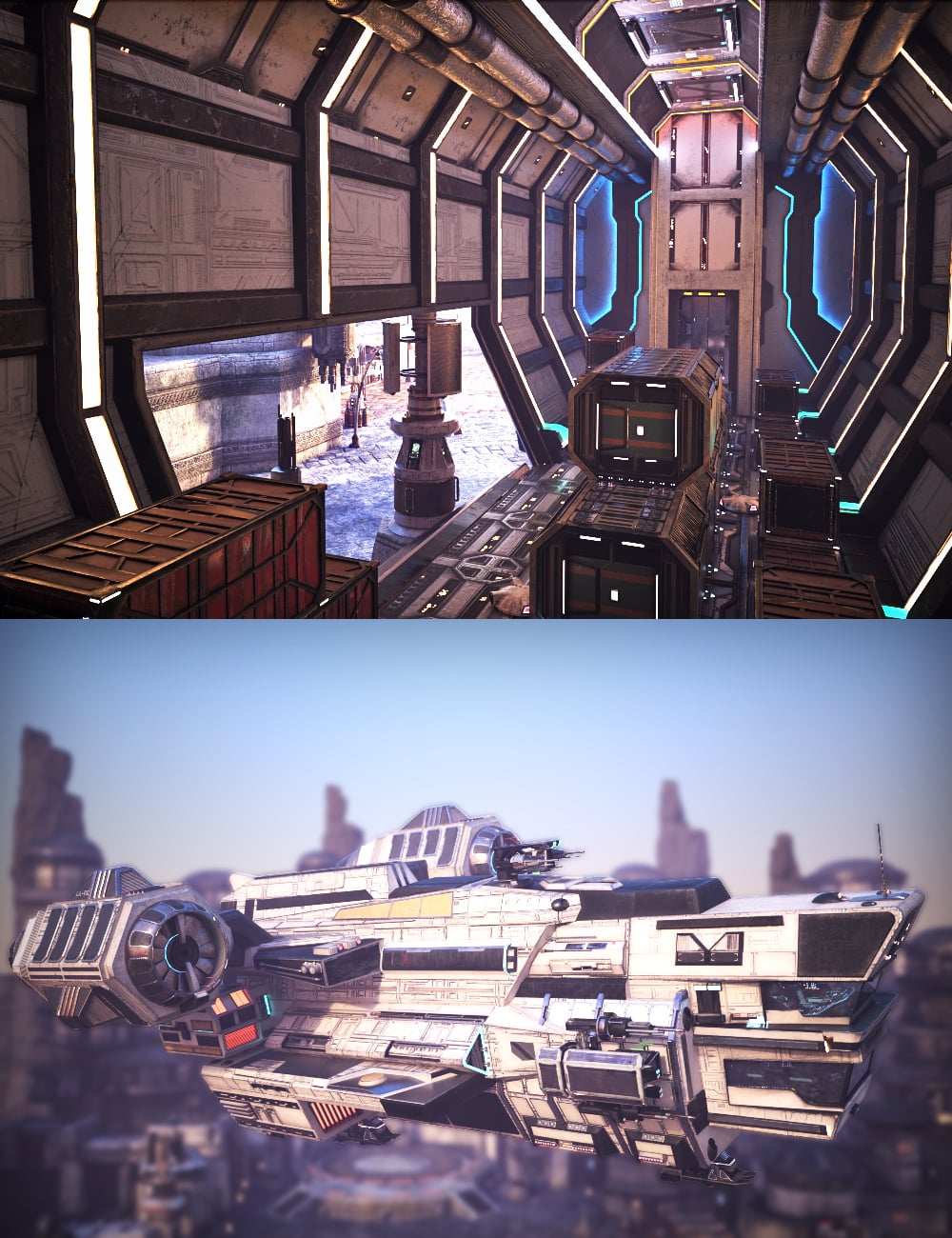 XI Cargo Spaceship by: Xivon, 3D Models by Daz 3D