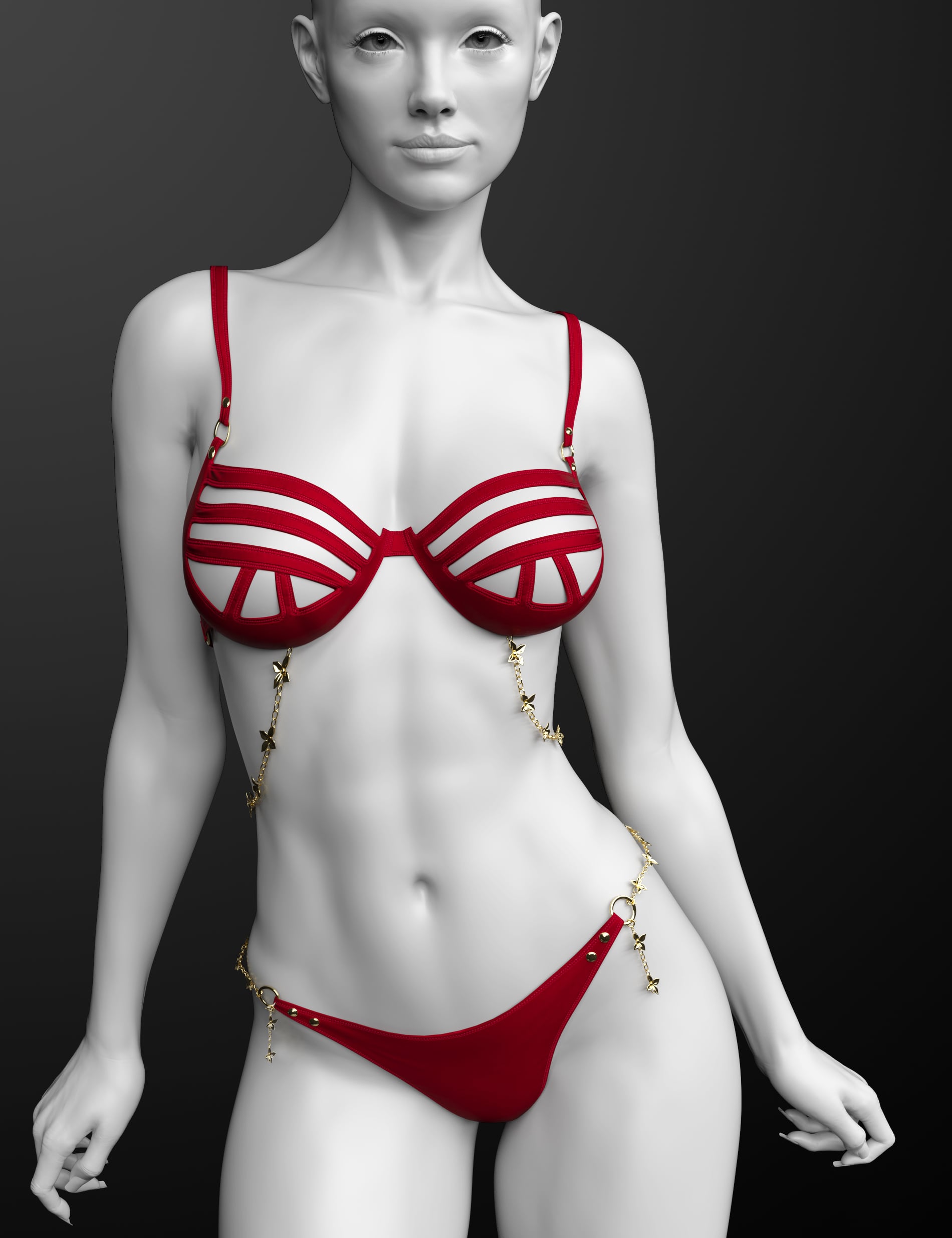 X-Fashion Flower Chains Lingerie Set for Genesis 9 Feminine by: xtrart-3d, 3D Models by Daz 3D