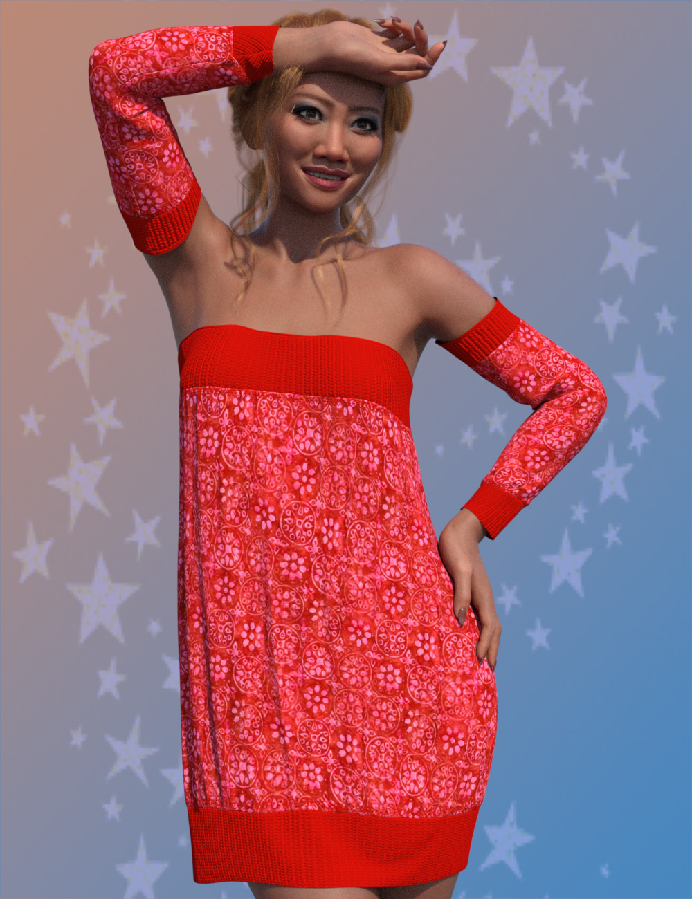 DNA Gloria Mini Dress Set for Genesis 9 by: Donnena, 3D Models by Daz 3D