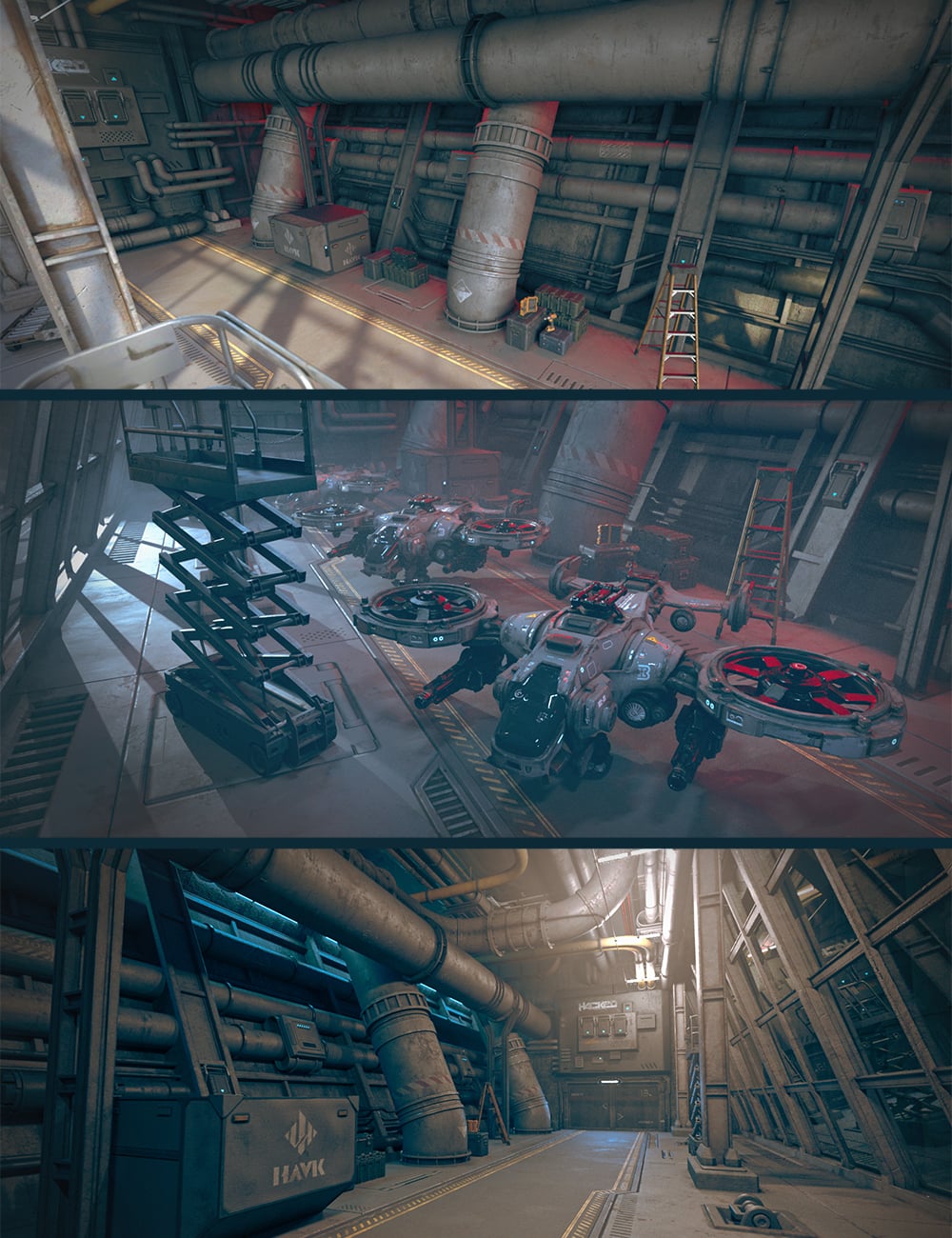 Polish Hanger Station Scene by: Polish, 3D Models by Daz 3D