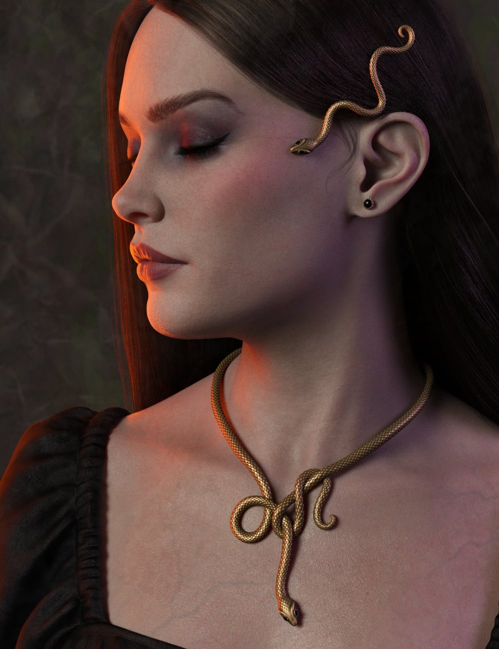 FK Sibilant Grace Jewelry Volume 1 - Head and Chest by: Fabiana, 3D Models by Daz 3D