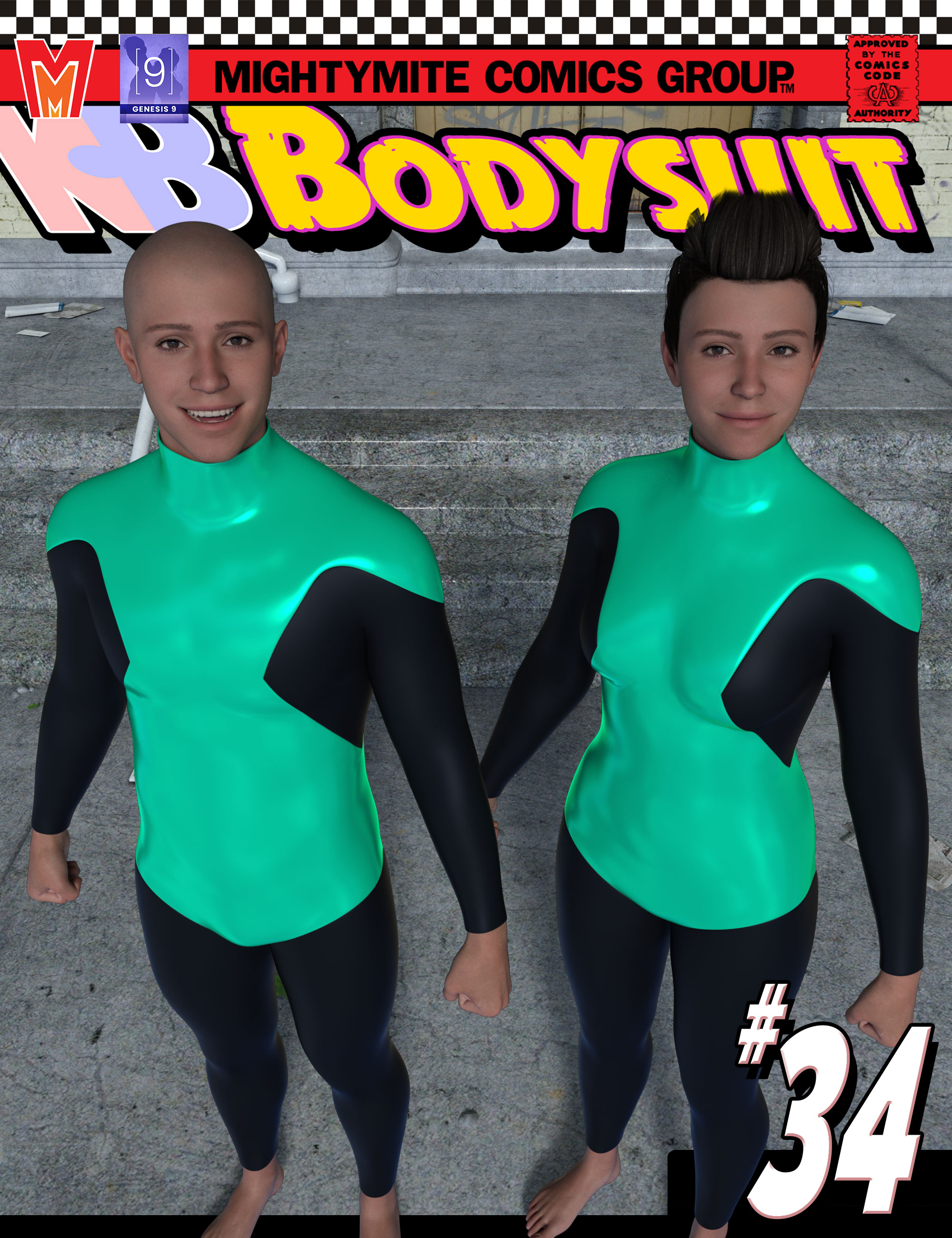 Bodysuit 034 MMKBGenesis 9 by: MightyMite, 3D Models by Daz 3D