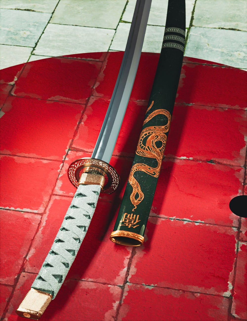 Akai Defender: Katana and Zaya Props by: Otart, 3D Models by Daz 3D
