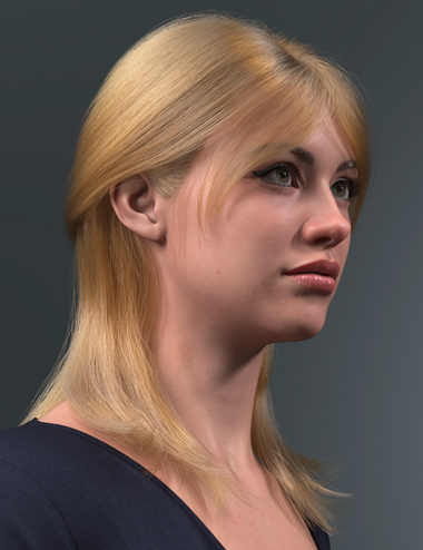 dForce Strand-Based Softly Tied Ponytail Hair for Genesis 9