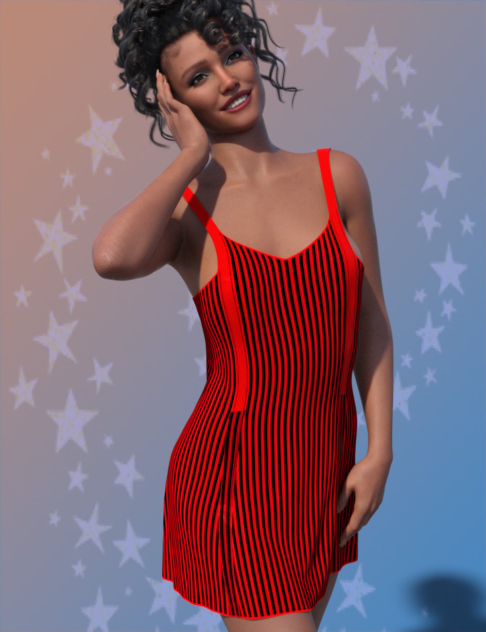 DNA Molly Sporty Mini Dress for Genesis 9 by: Donnena, 3D Models by Daz 3D