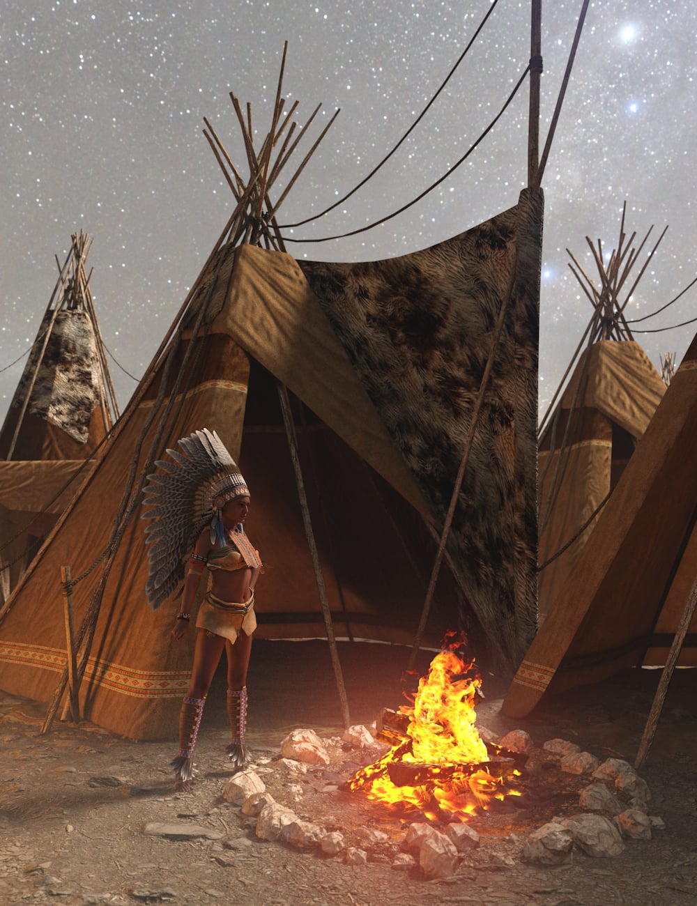 Native American Tents 1 by: Enterables, 3D Models by Daz 3D