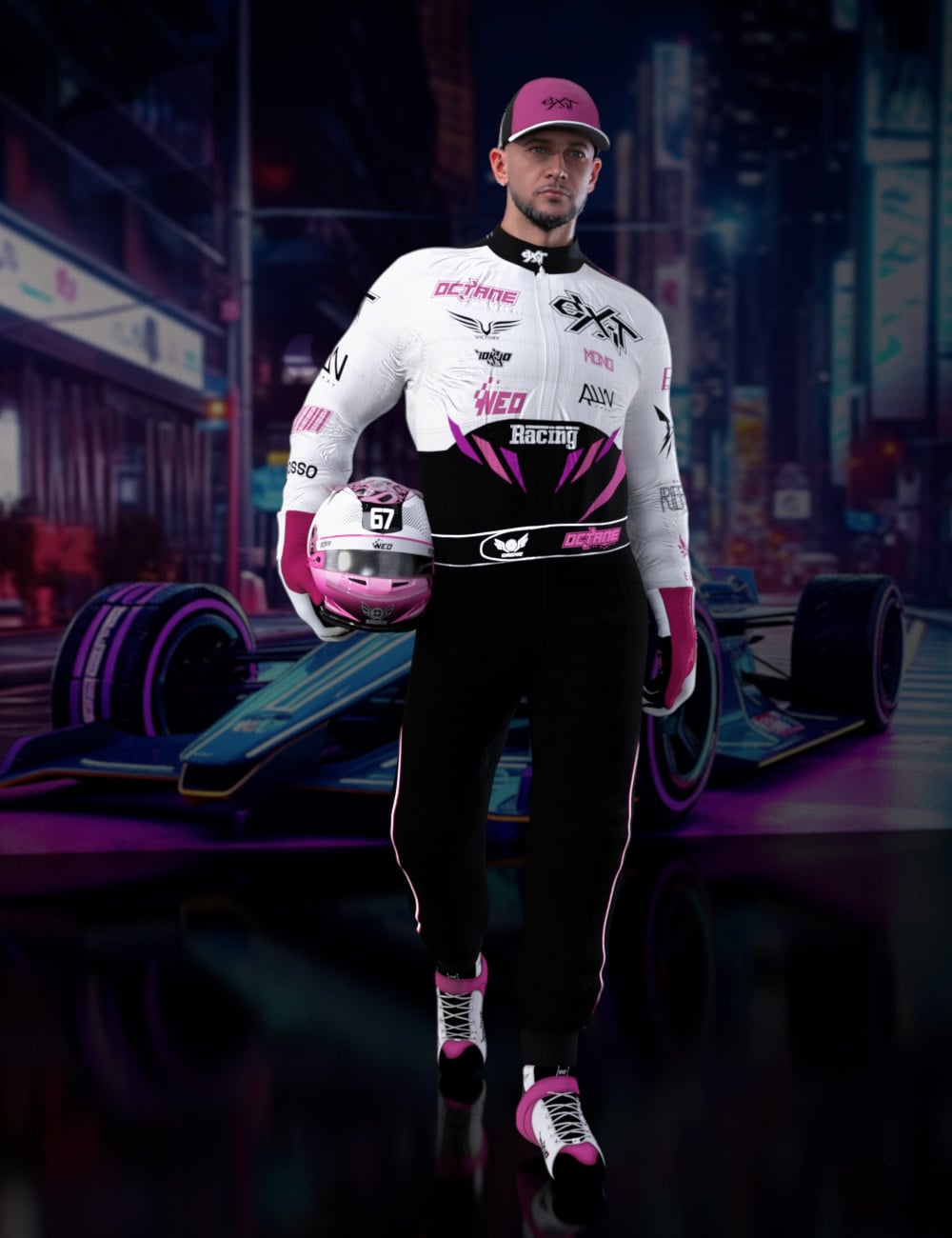 Race Car Pilot Suit Outfit by: 3DStyle, 3D Models by Daz 3D