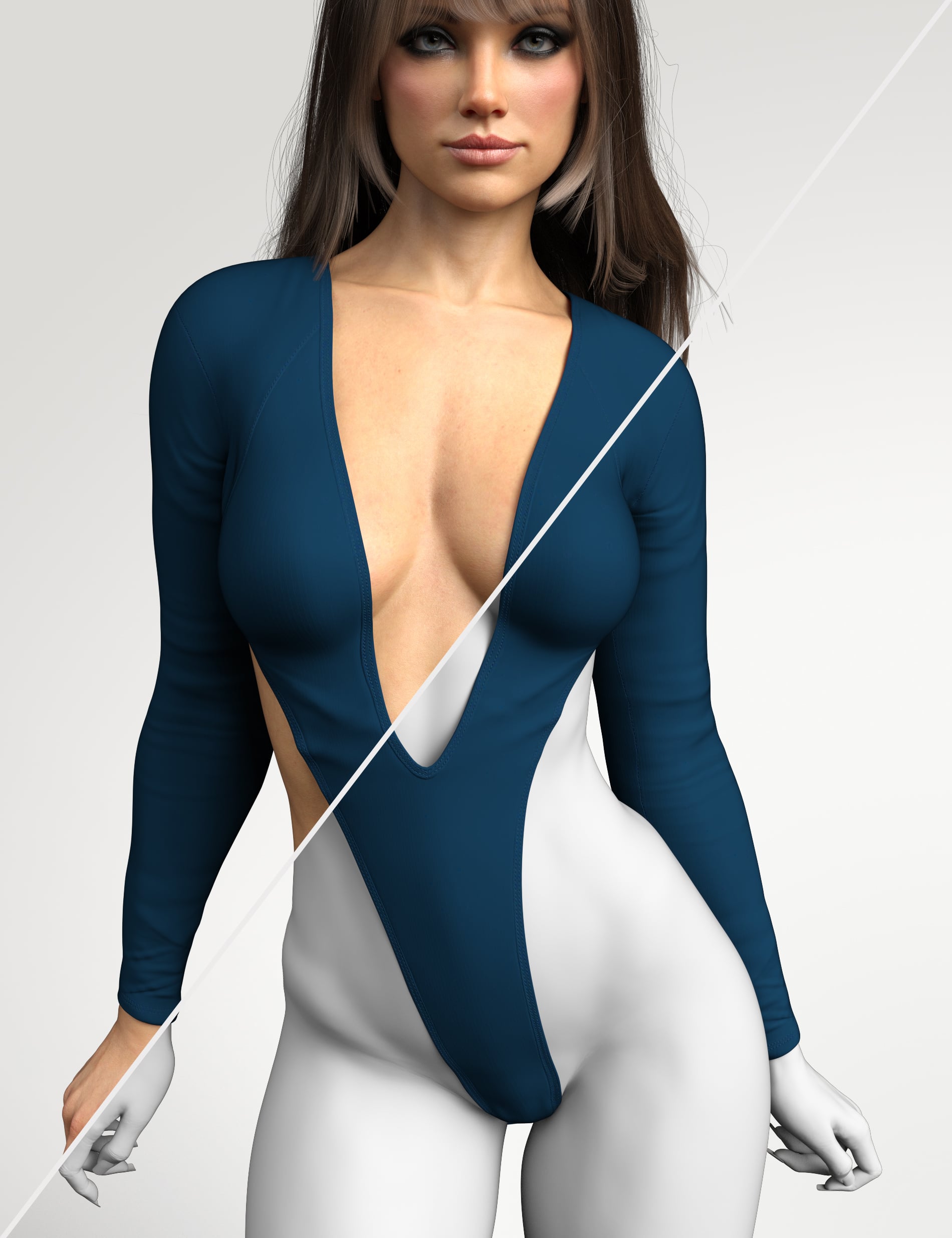 X-Fashion Halo Glow Bodysuit for Genesis 9 and 8 Female by: xtrart-3d, 3D Models by Daz 3D