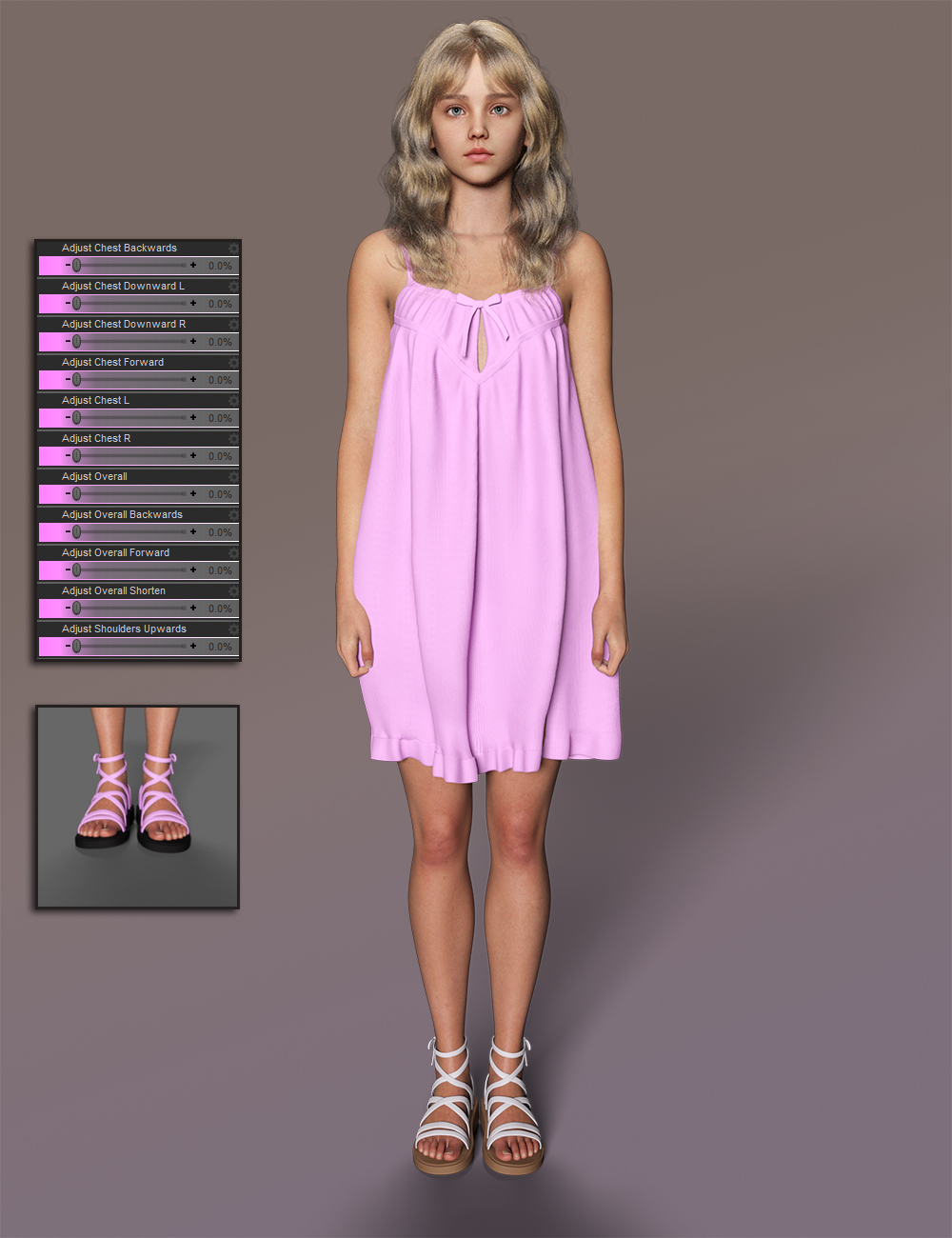 dForce MB Short Slip Dress Genesis 9 Feminine by: Magic Brush, 3D Models by Daz 3D