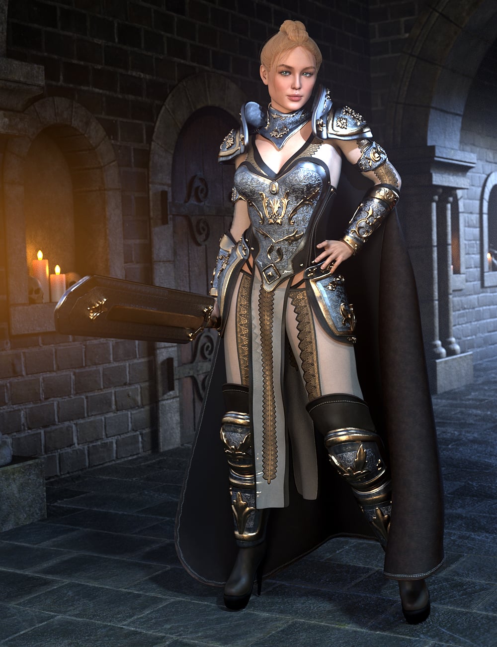 Valorias Plate Fantasy Armor Bundle for Genesis 8, 8.1 & 9 Females by: Val3dartbiuzpharb, 3D Models by Daz 3D