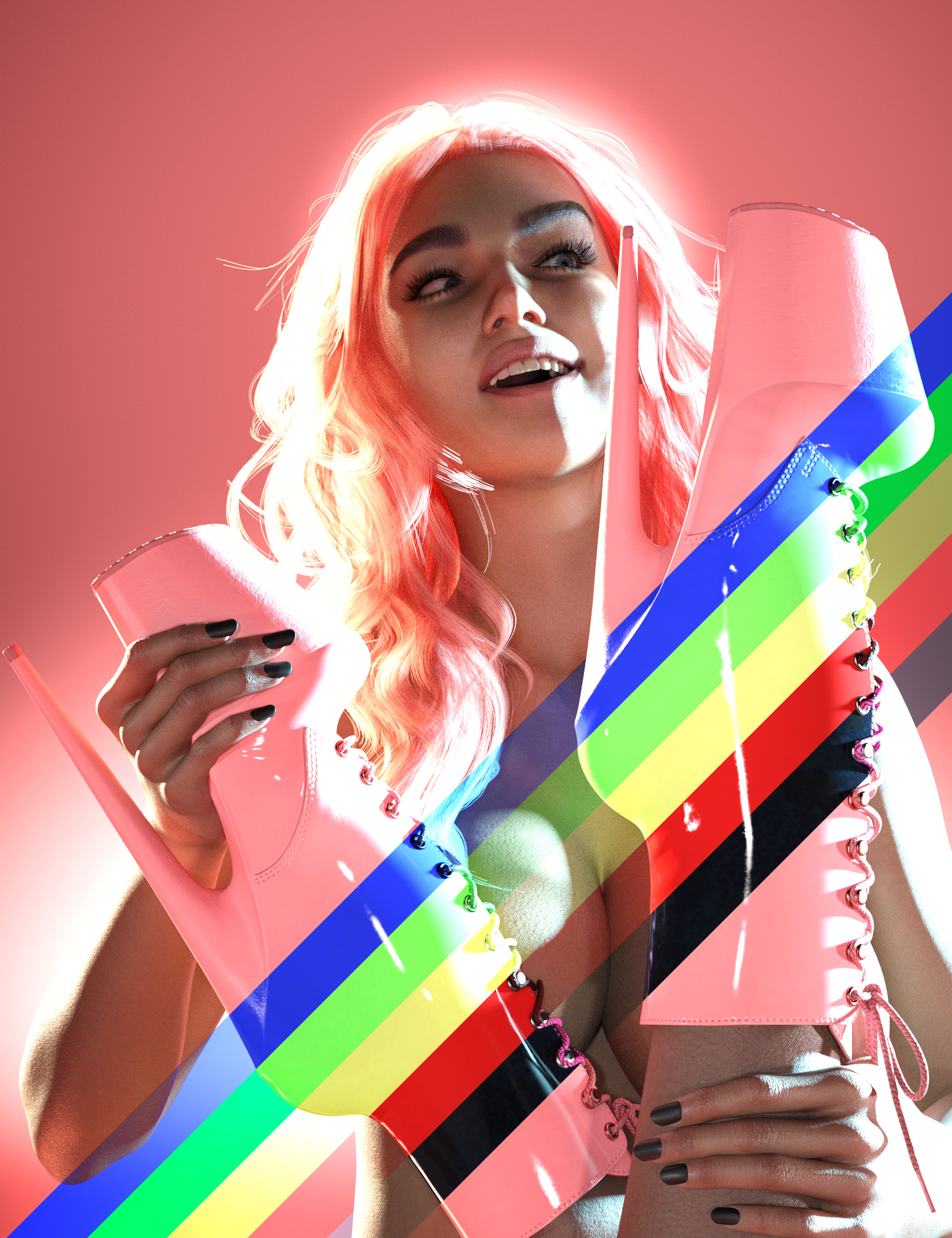 Stiletto Pleaser Boots for Genesis 9 by: Punkish, 3D Models by Daz 3D