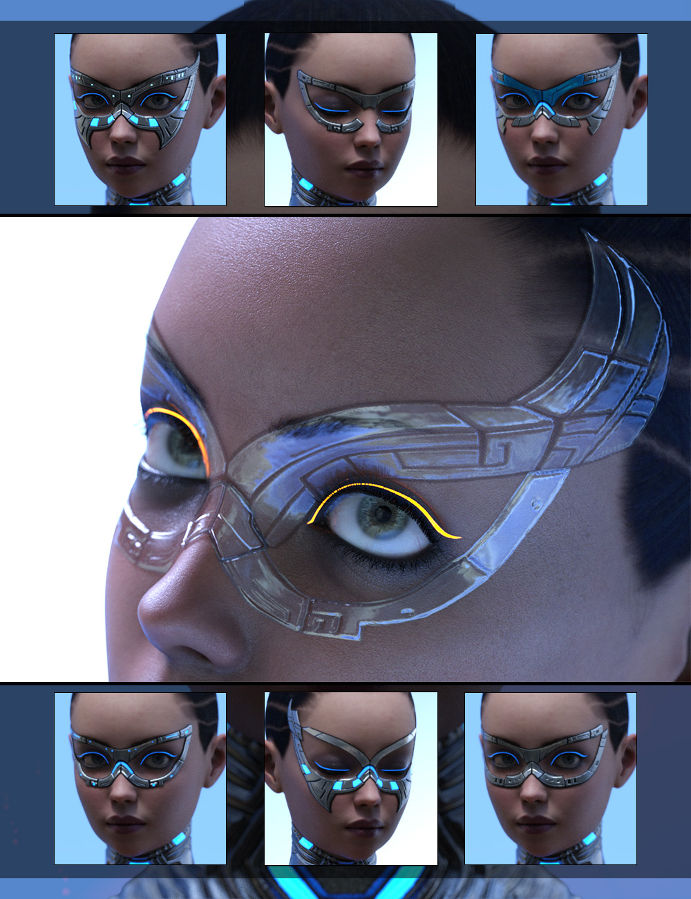 Sci-Fi Masquerade Geoshell Builder for Genesis 9 by: ForbiddenWhispers, 3D Models by Daz 3D