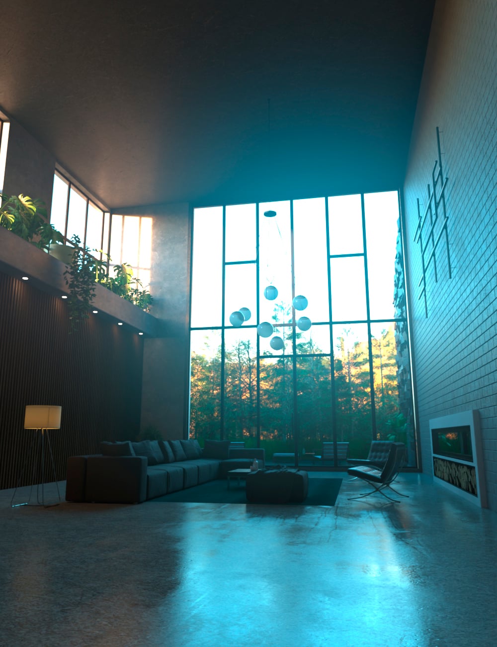 TreeVista Living Room by: Human, 3D Models by Daz 3D