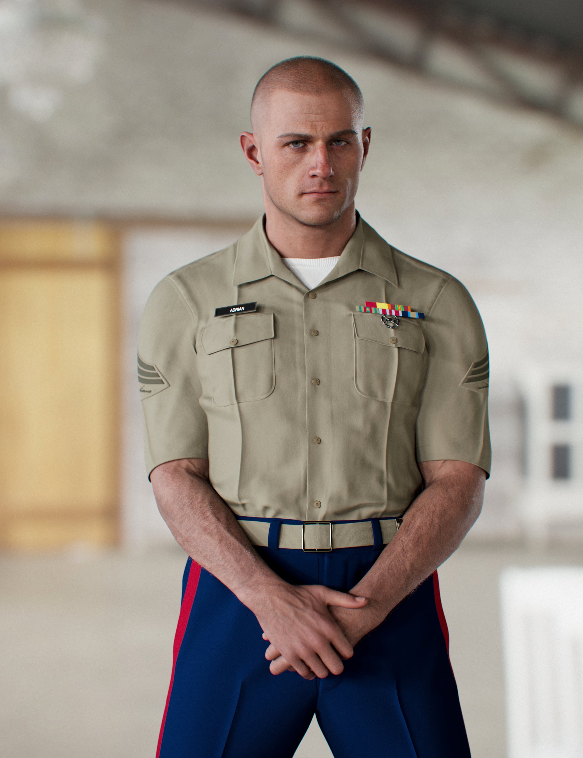 MI Military Dress Uniform Type C for Genesis 9 Masculine by: mal3Imagery, 3D Models by Daz 3D