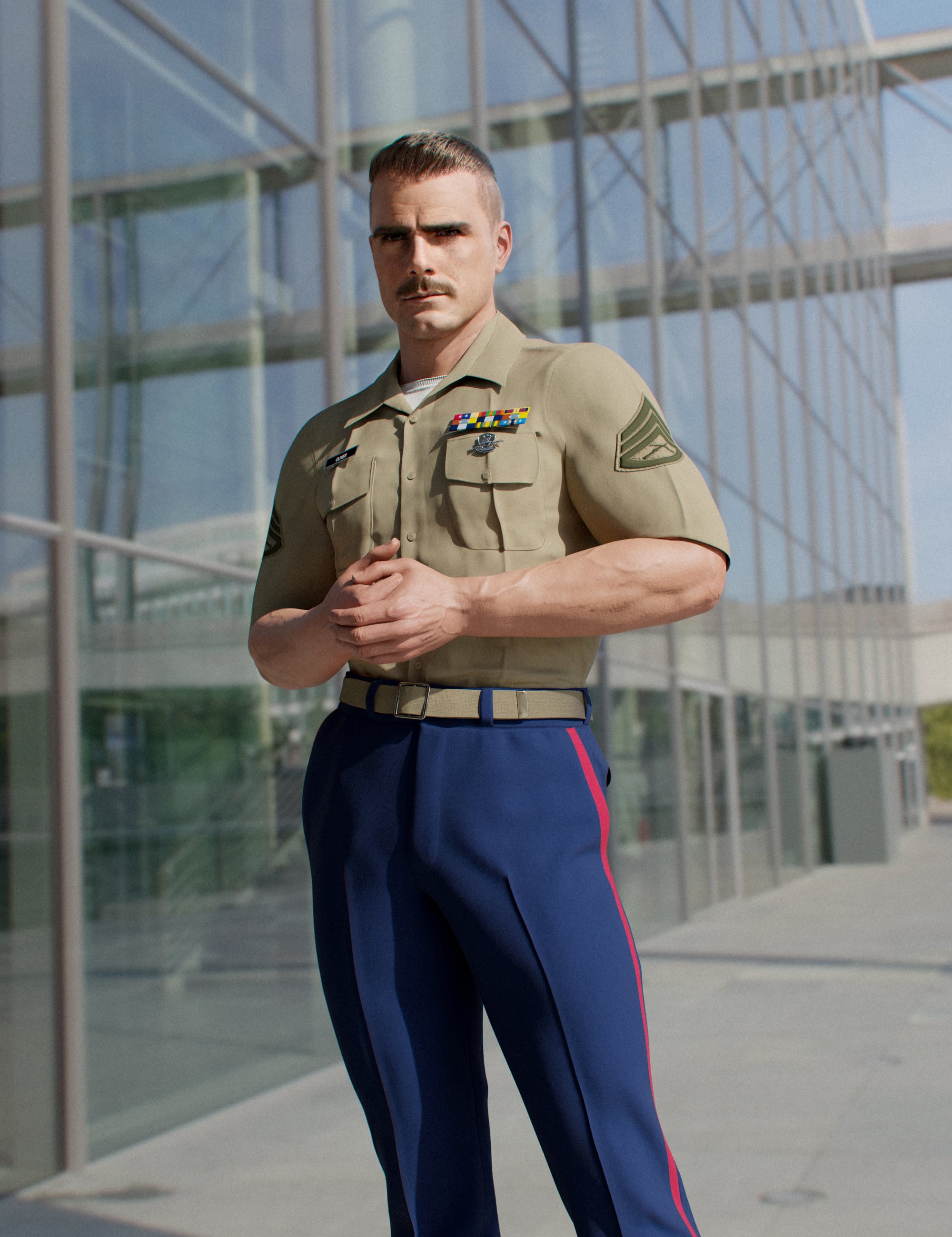 MI Military Dress Uniform Type C for Genesis 8 and 8.1 Males by: mal3Imagery, 3D Models by Daz 3D