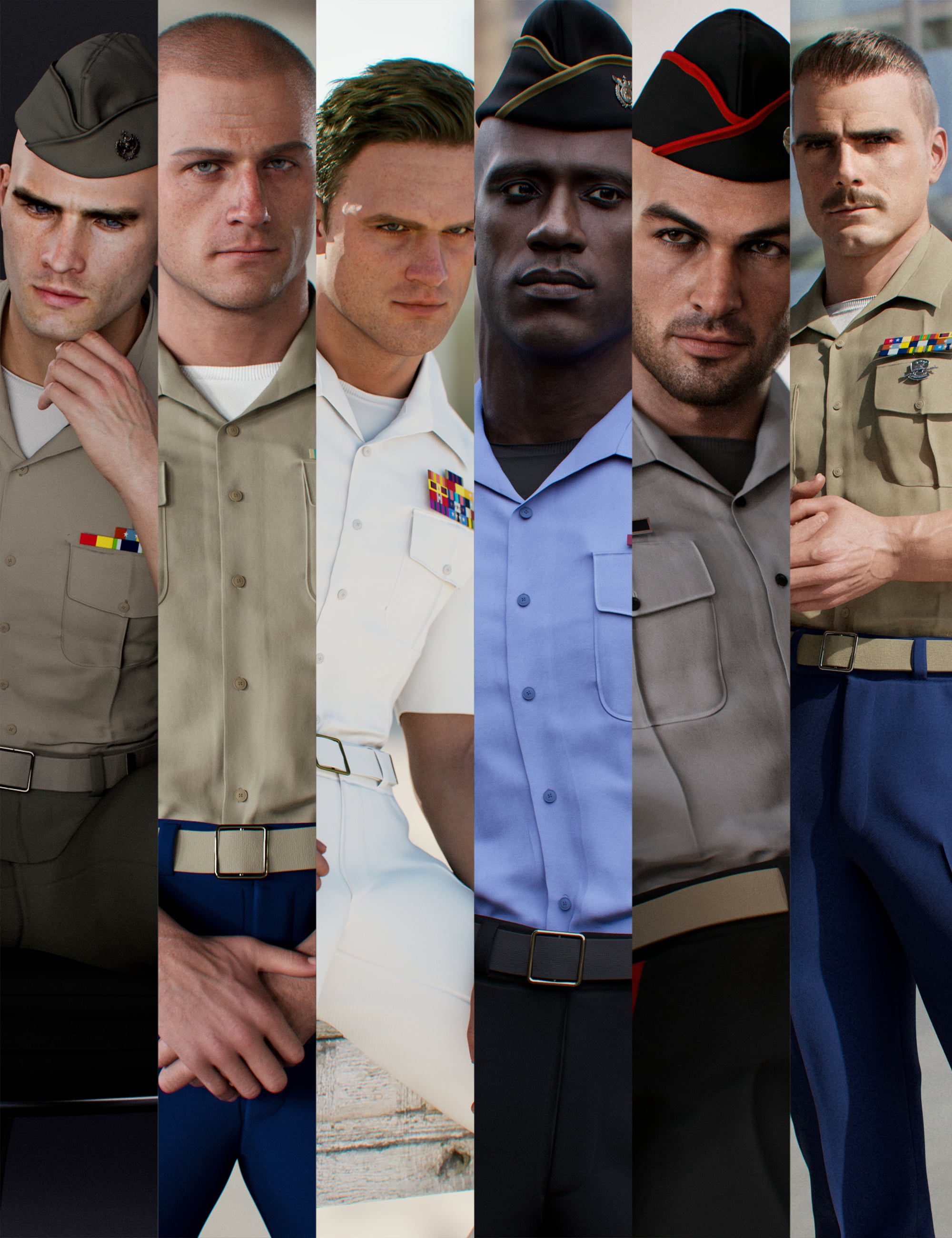 MI Military Dress Uniform Type C Bundle by: mal3Imagery, 3D Models by Daz 3D