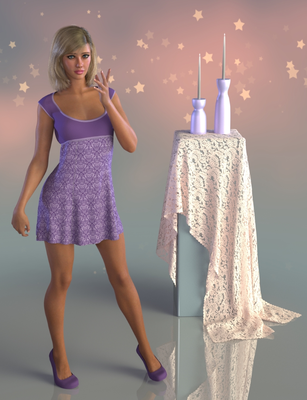 dForce Vivian Outfit for Genesis 9 by: PandyGirl, 3D Models by Daz 3D