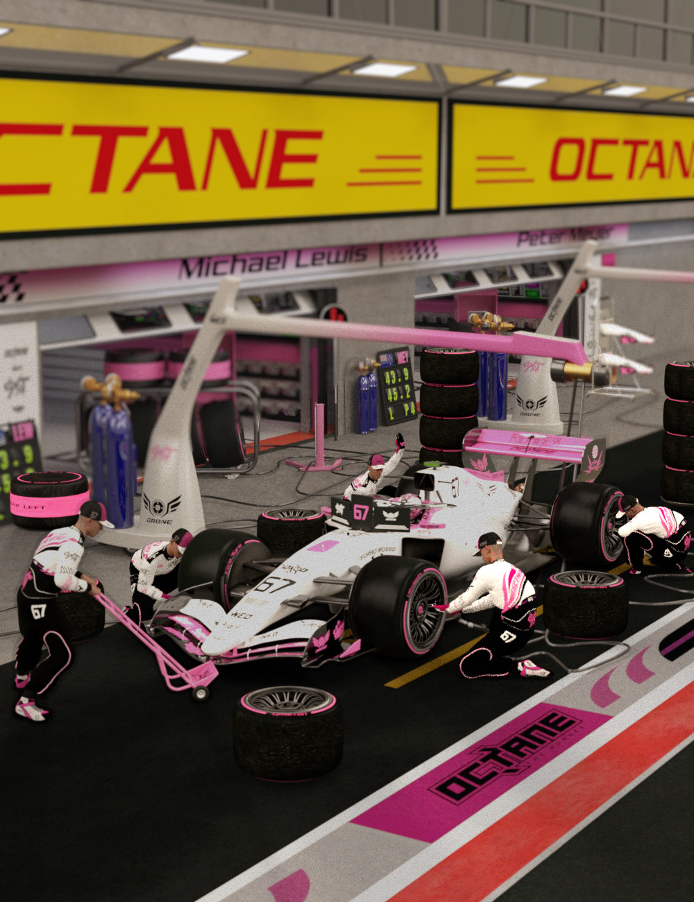 Concept Race Car Pit Lane Garage by: 3DStyle, 3D Models by Daz 3D