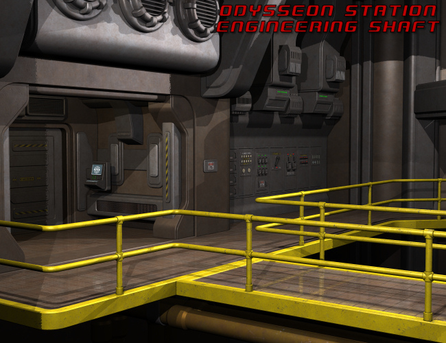 Odysseon Station Engineering Shaft by: Nightshift3D, 3D Models by Daz 3D