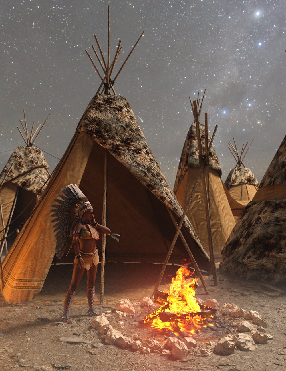 Native American Tents 2 by: Enterables, 3D Models by Daz 3D