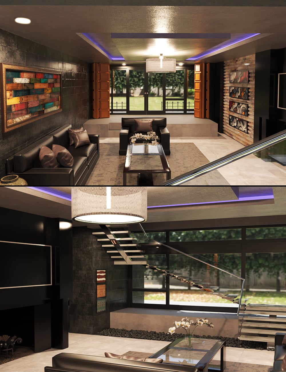 Lower Living Room by: bituka3d, 3D Models by Daz 3D