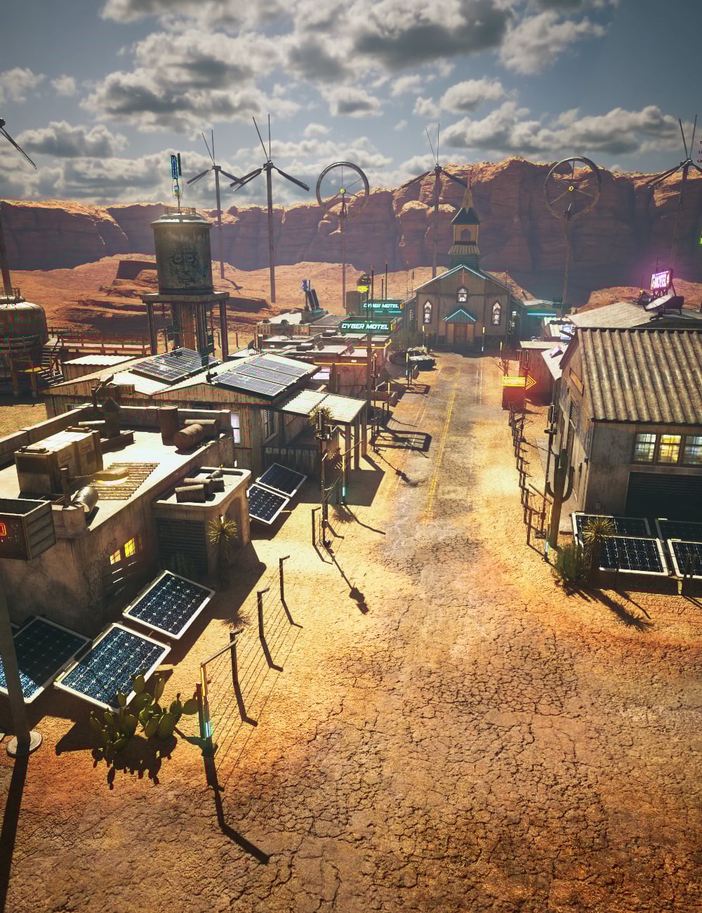 XI Cyberpunk Outskirts by: Xivon, 3D Models by Daz 3D