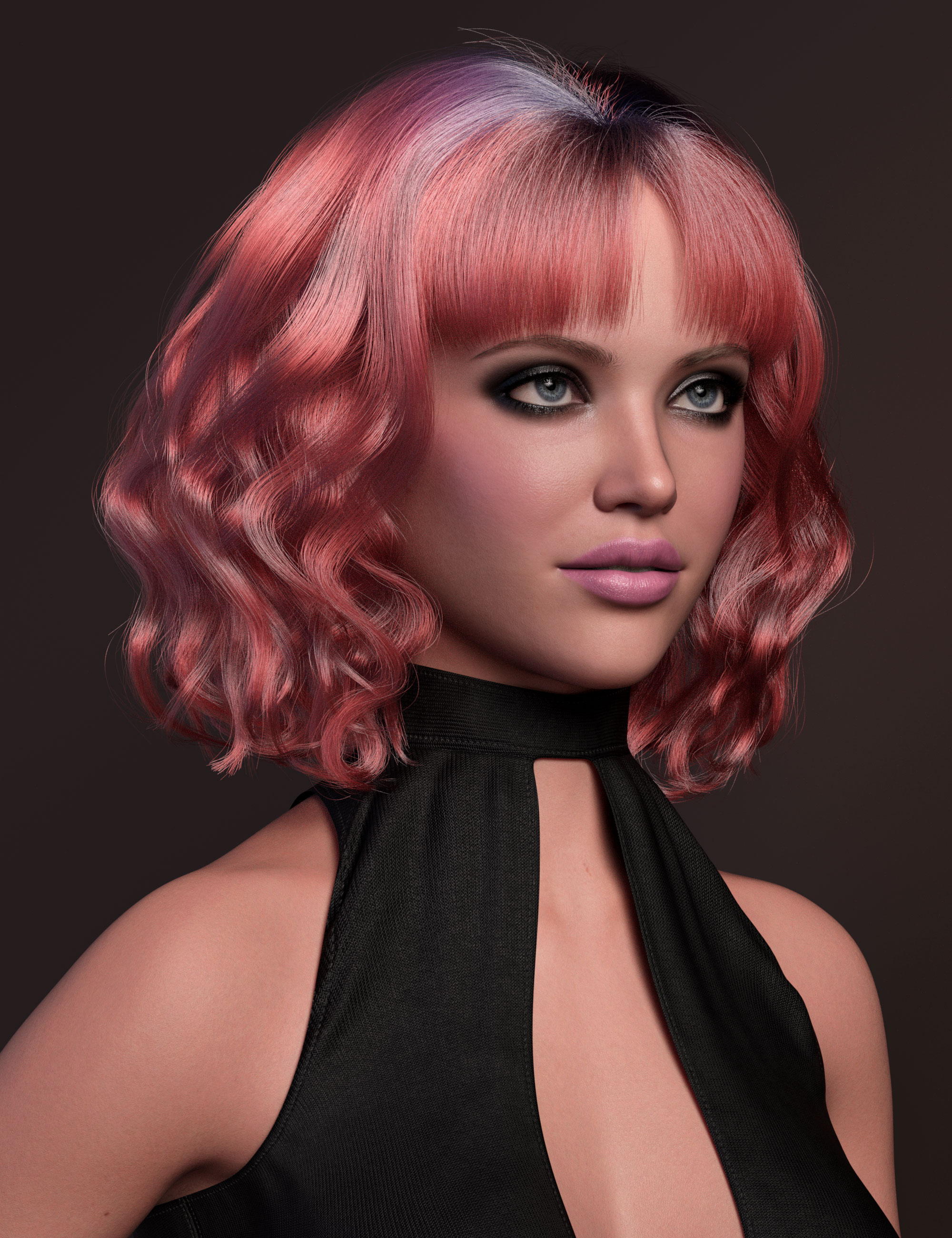 dForce Strand-Based Doll Style Curly Bob Hair Color Expansion by: outoftouch, 3D Models by Daz 3D