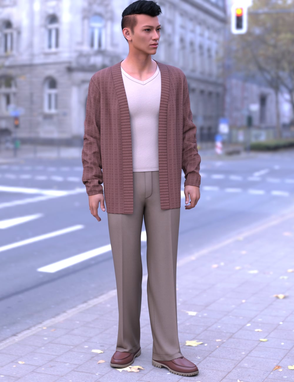 dForce LV Cozy Cardigan Outfit for Genesis 9 by: Leviathan, 3D Models by Daz 3D