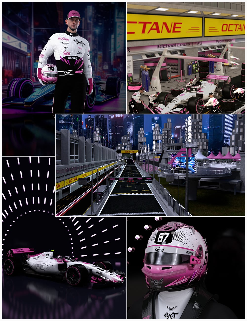 Racing Concept Car Bundle by: 3DStyle, 3D Models by Daz 3D