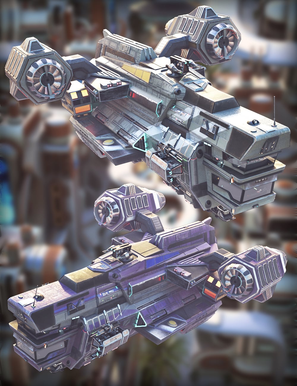 XI Cargo Spaceship Add-On by: Xivon, 3D Models by Daz 3D