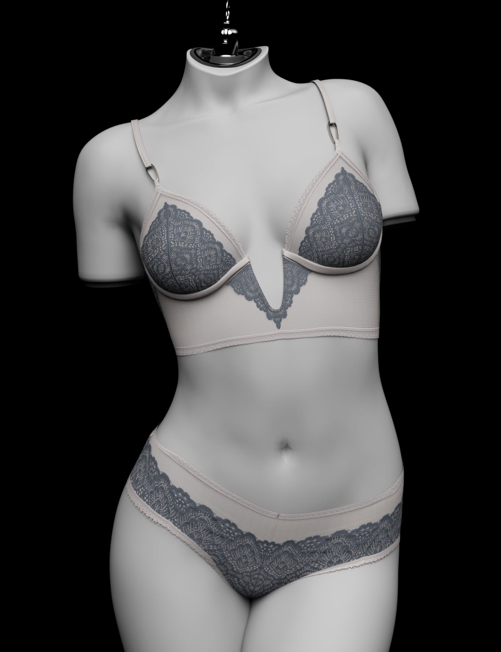 F3D High Cut Lace Lingerie for Genesis 9 Feminine by: Fashionista 3D, 3D Models by Daz 3D