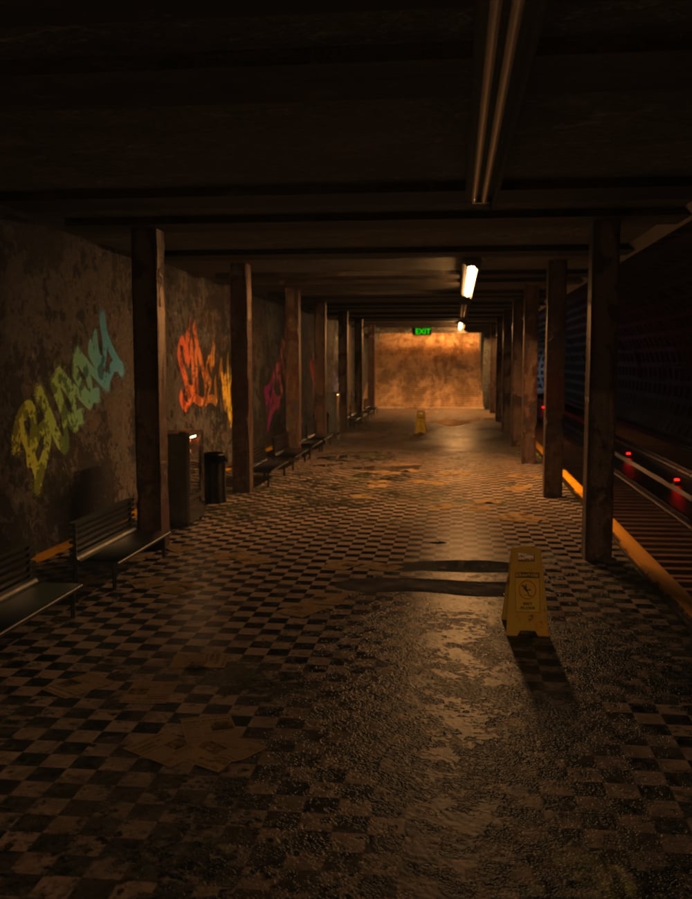 AP Post-Apocalyptic Subway by: AcharyaPolina, 3D Models by Daz 3D