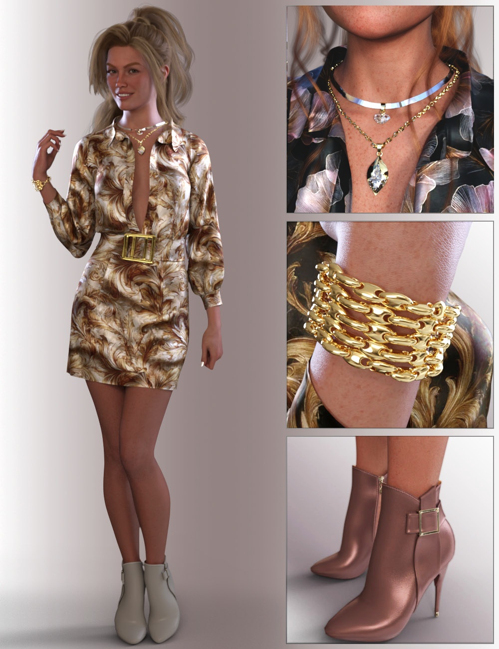 dForce Juvina Outfit for Genesis 9 Feminine by: OnnelArryn, 3D Models by Daz 3D