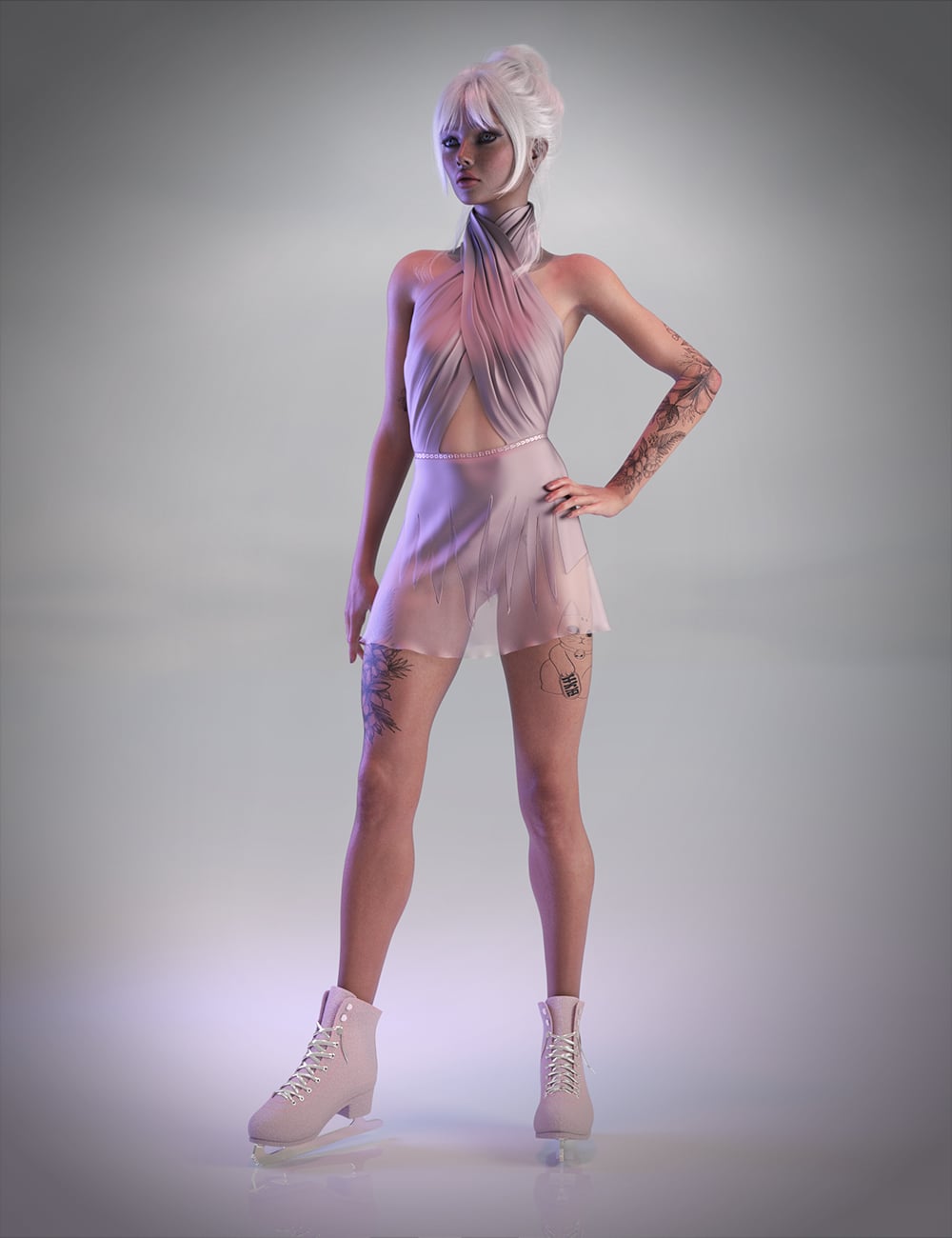 dForce Ice Skating Outfit for Genesis 9 by: Chrryt, 3D Models by Daz 3D