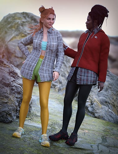 dForce Autumn Hiking Outfit Texture Add-On