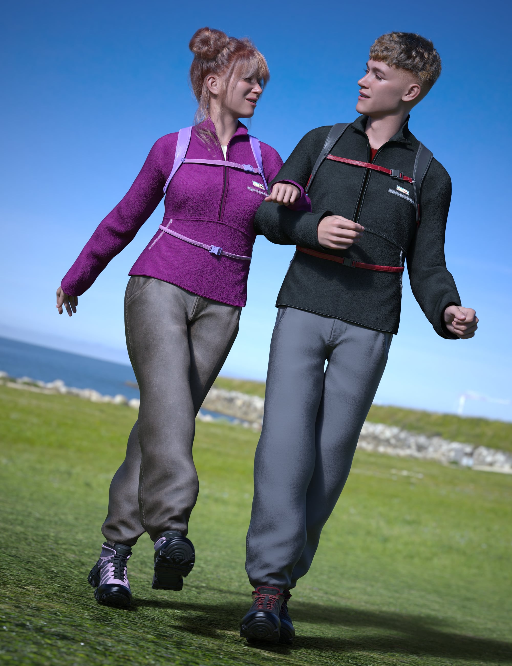 dForce Outdoorsy Outfit Texture Add-On by: Barbara Brundon, 3D Models by Daz 3D