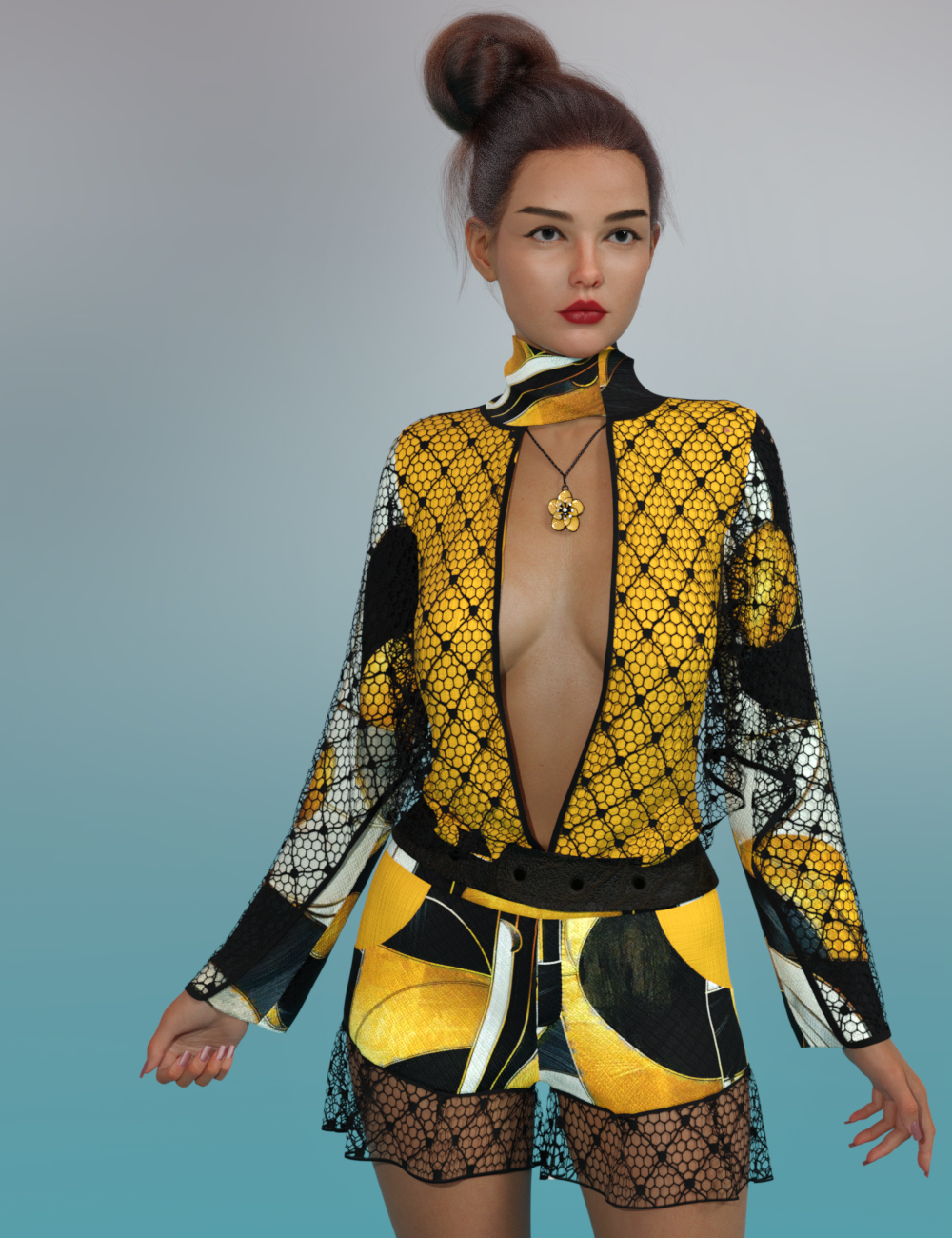 Crush Textures dForce Elivette Outfit for Genesis 9 Feminine by: alexaanaArryn, 3D Models by Daz 3D