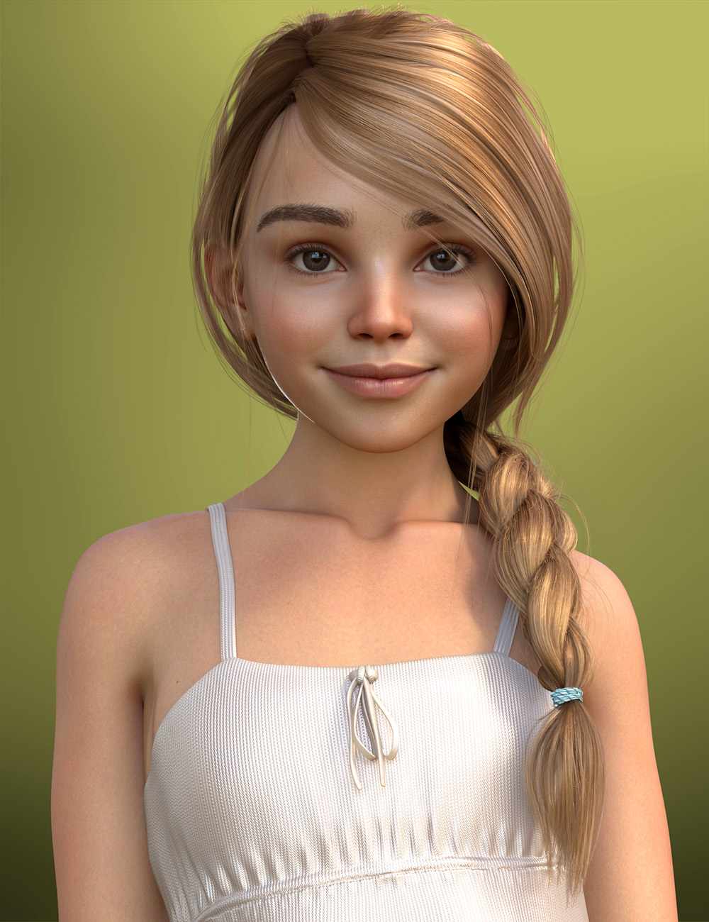 Paige Side-Braid Hair for Genesis 9 by: 3D Universe, 3D Models by Daz 3D