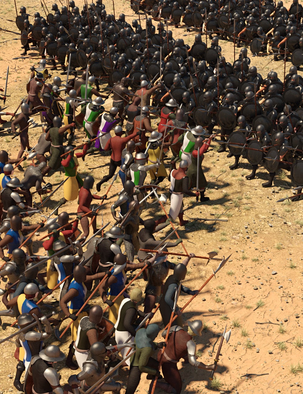 LowPoly Crowd Creator Expansion: Medieval Army by: PhilW, 3D Models by Daz 3D
