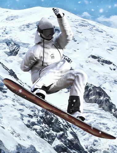 Snowboard and Poses for Genesis 9