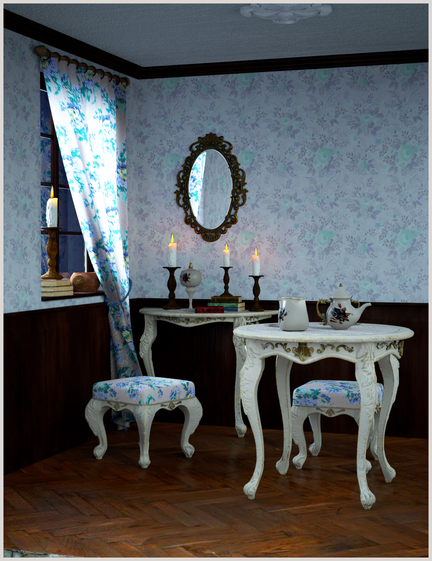 ND Manor Tea Corner by: Nathy Design, 3D Models by Daz 3D