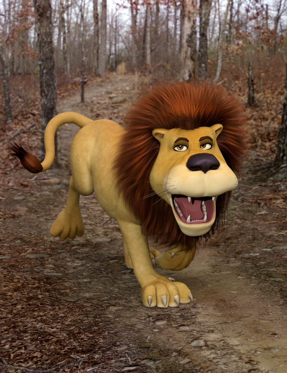 Toon Big 5 Lion for Daz Big Cat 2 by: 3D Universe, 3D Models by Daz 3D