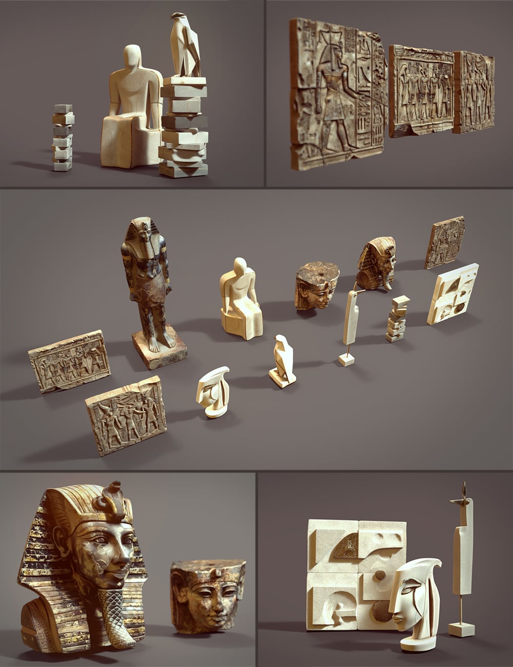 Polish Egyptian Statue Collection by: Polish, 3D Models by Daz 3D