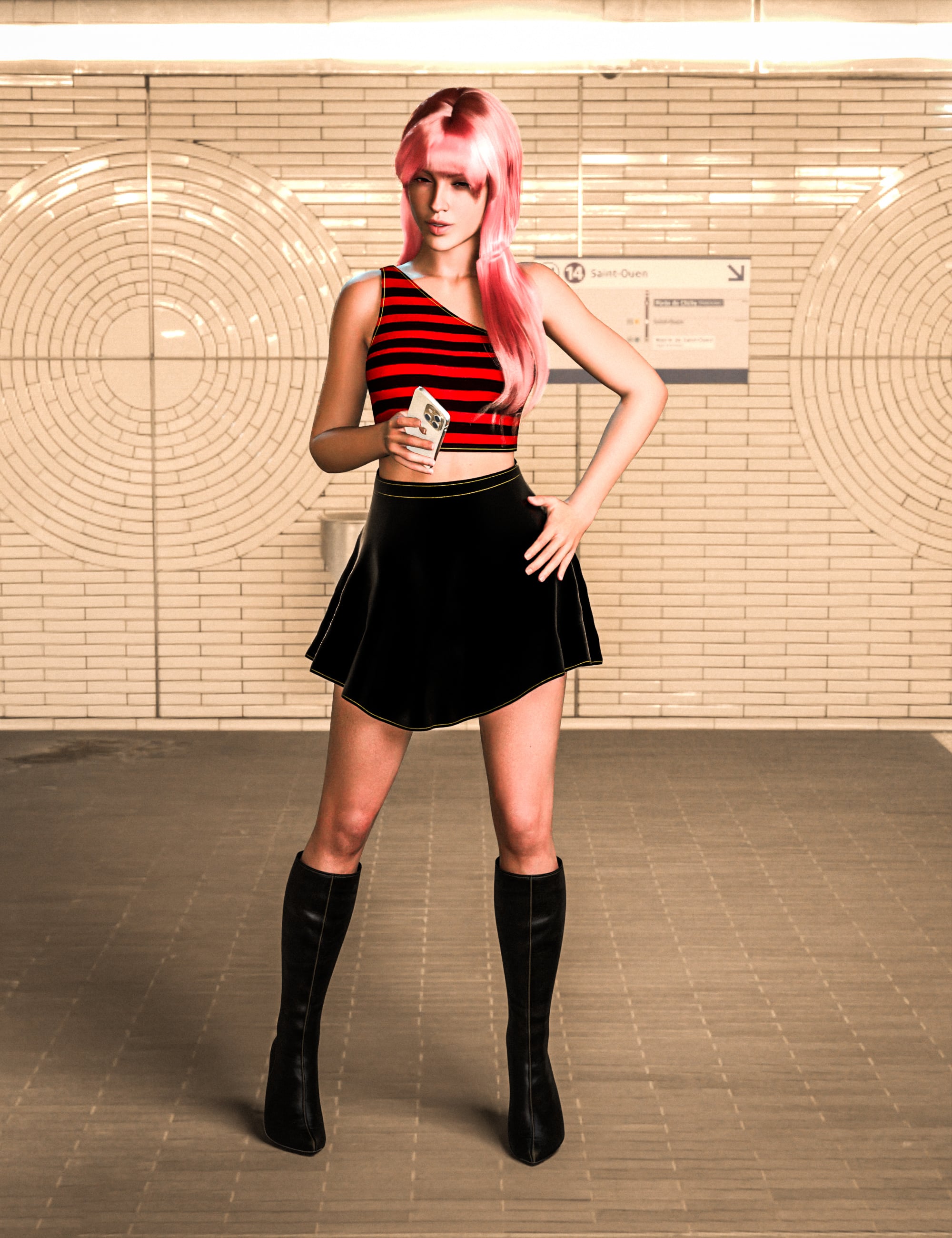 HT Candy Top And Skirt for Genesis 9 Feminine by: Hate94Neu, 3D Models by Daz 3D