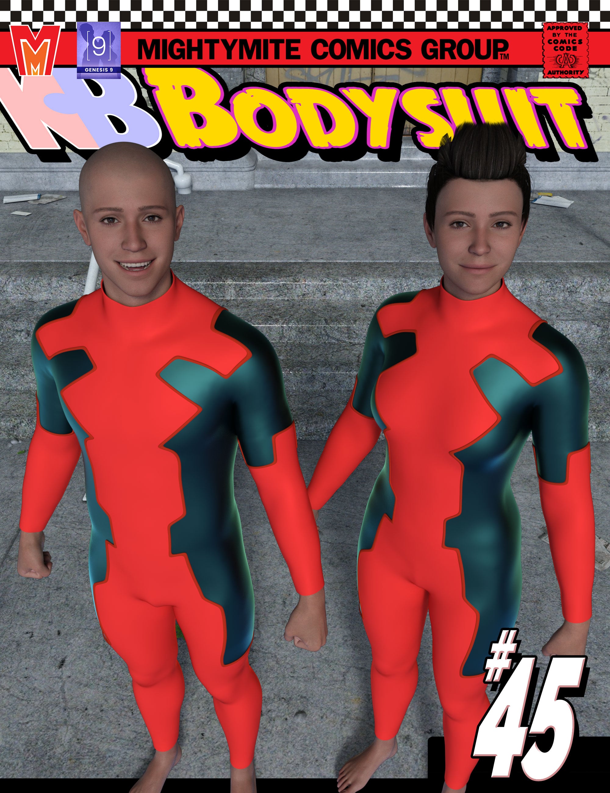 Bodysuit 045 MMKBGenesis 9 by: MightyMite, 3D Models by Daz 3D