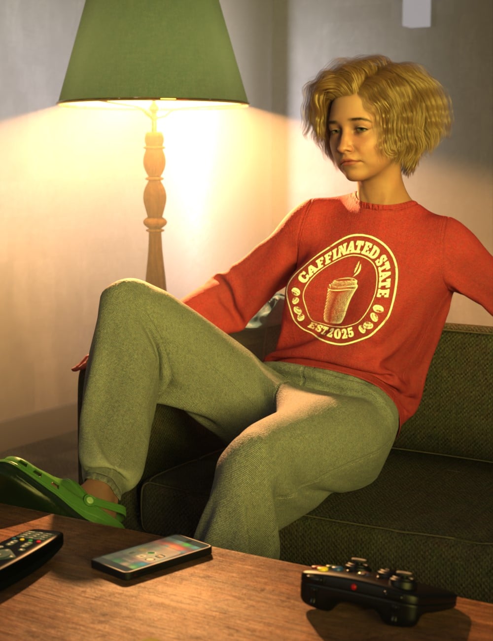dForce CeeCee Basics 08 Sweats and Clogs for Genesis 9 and 8 Female by: Chris Cox, 3D Models by Daz 3D