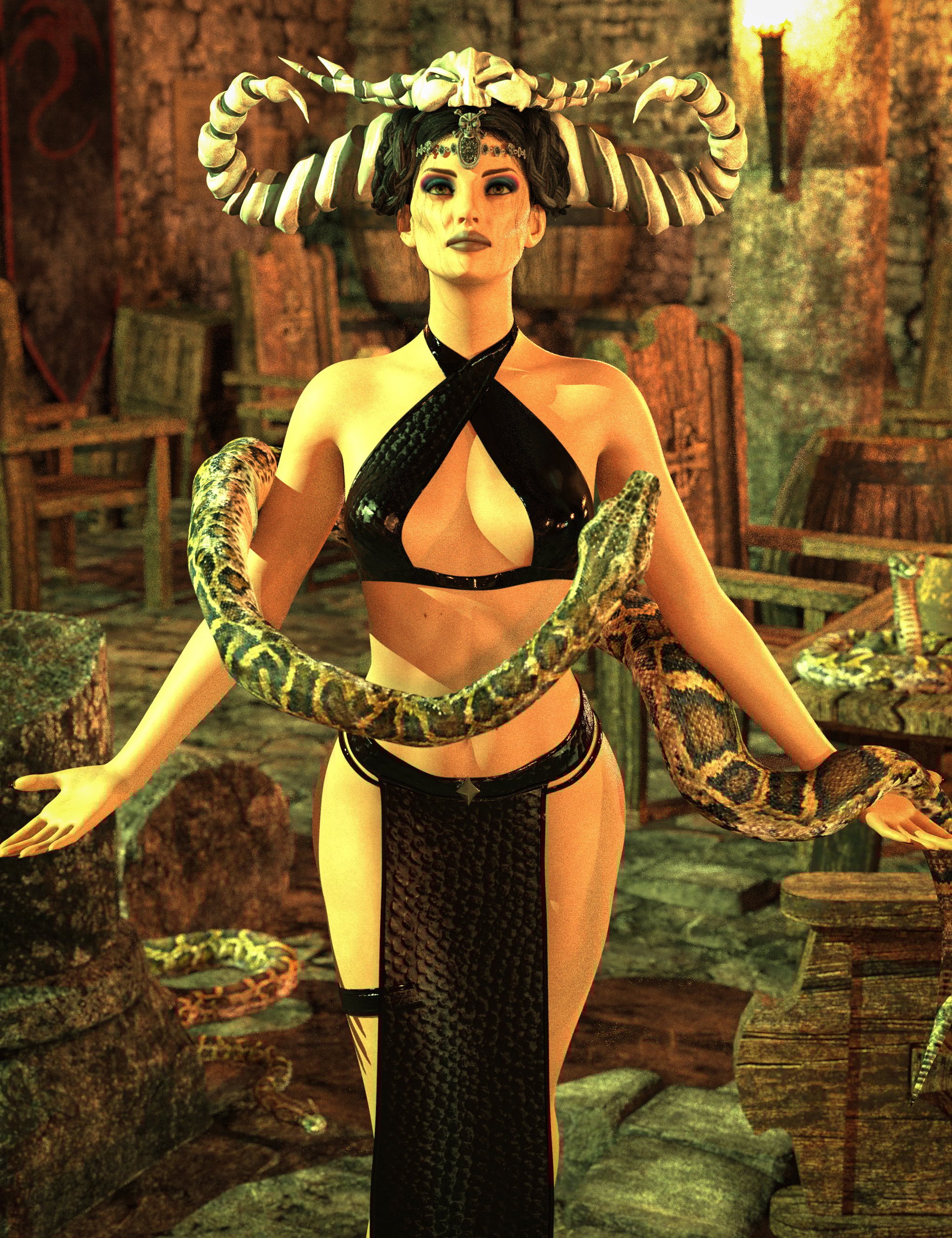 AH dForce Halter Wrap Outfit Texture Add-on by: Avatar Haven, 3D Models by Daz 3D