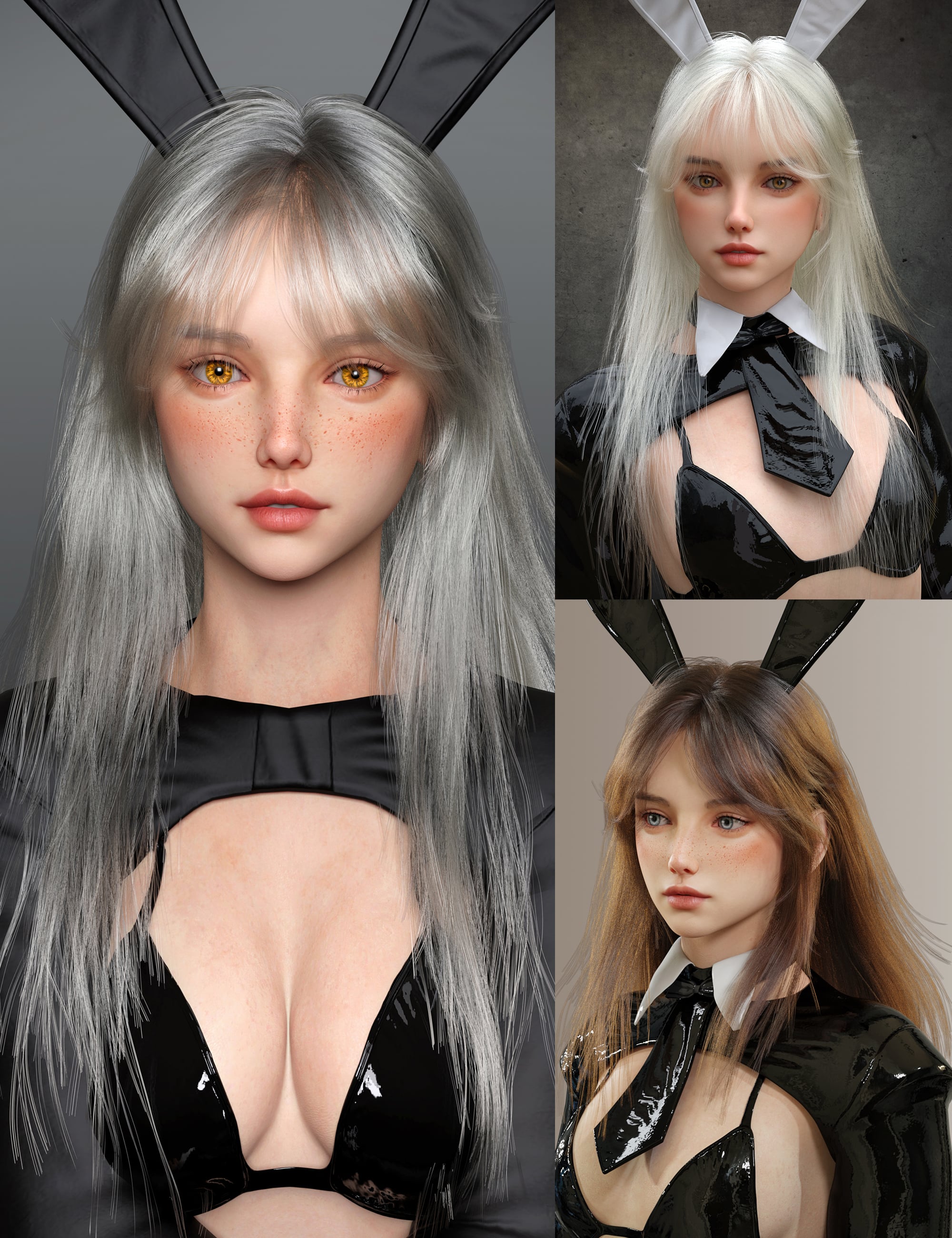 dForce Graceful Long Hair for Genesis 9 by: Magic Brush, 3D Models by Daz 3D