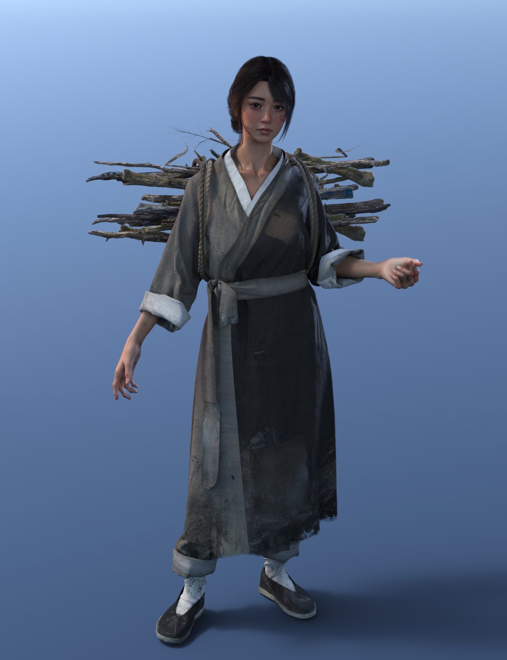 dForce Chinese Villager Outfit for Genesis 9 by: Lala-Rabbit, 3D Models by Daz 3D