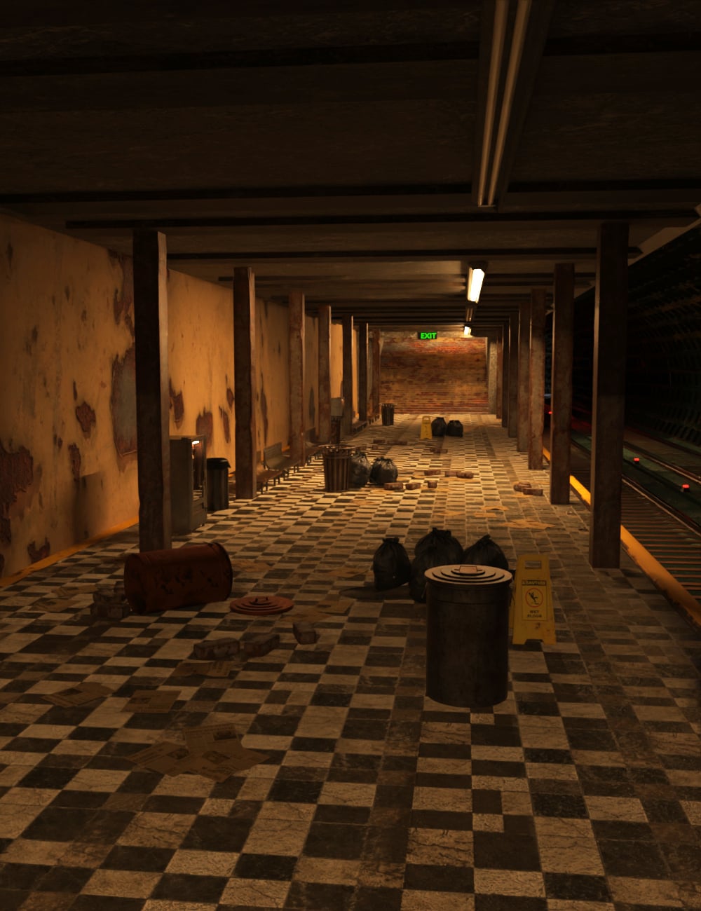 AP Post Apocalyptic Subway Add-On by: AcharyaPolina, 3D Models by Daz 3D
